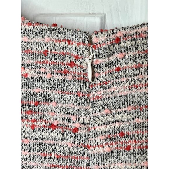 Loft Coral, Pink Boucle Knit Flutter Sleeve Shift Dress Size 24 Plus Sweater Fee - Picture 8 of 10